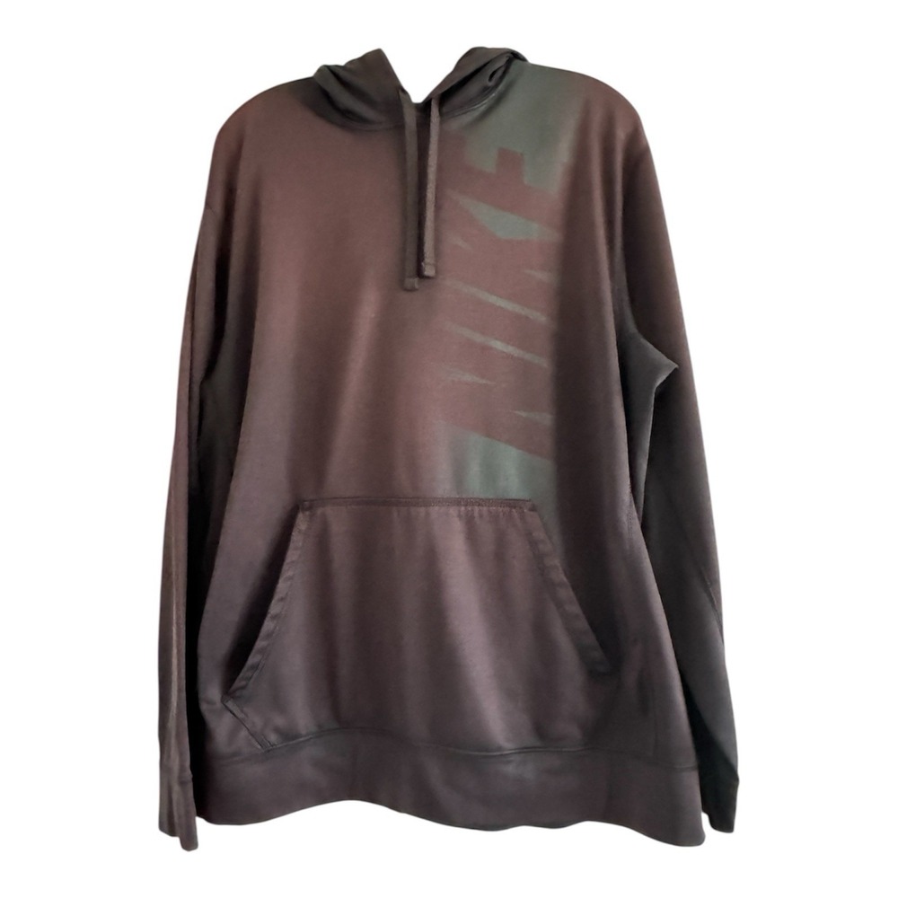 Nike Therma-FIT Mens XL Hoodie Charcoal Grey Vertical Logo Pullover 694515-011